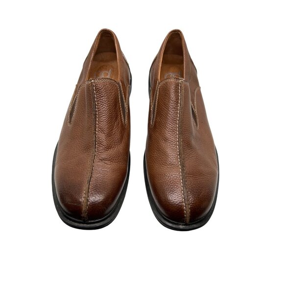 Gravity Defyer Mens Brown Leather Slip-On Shoes Loafers TB8053B Size 9 - Picture 2 of 7